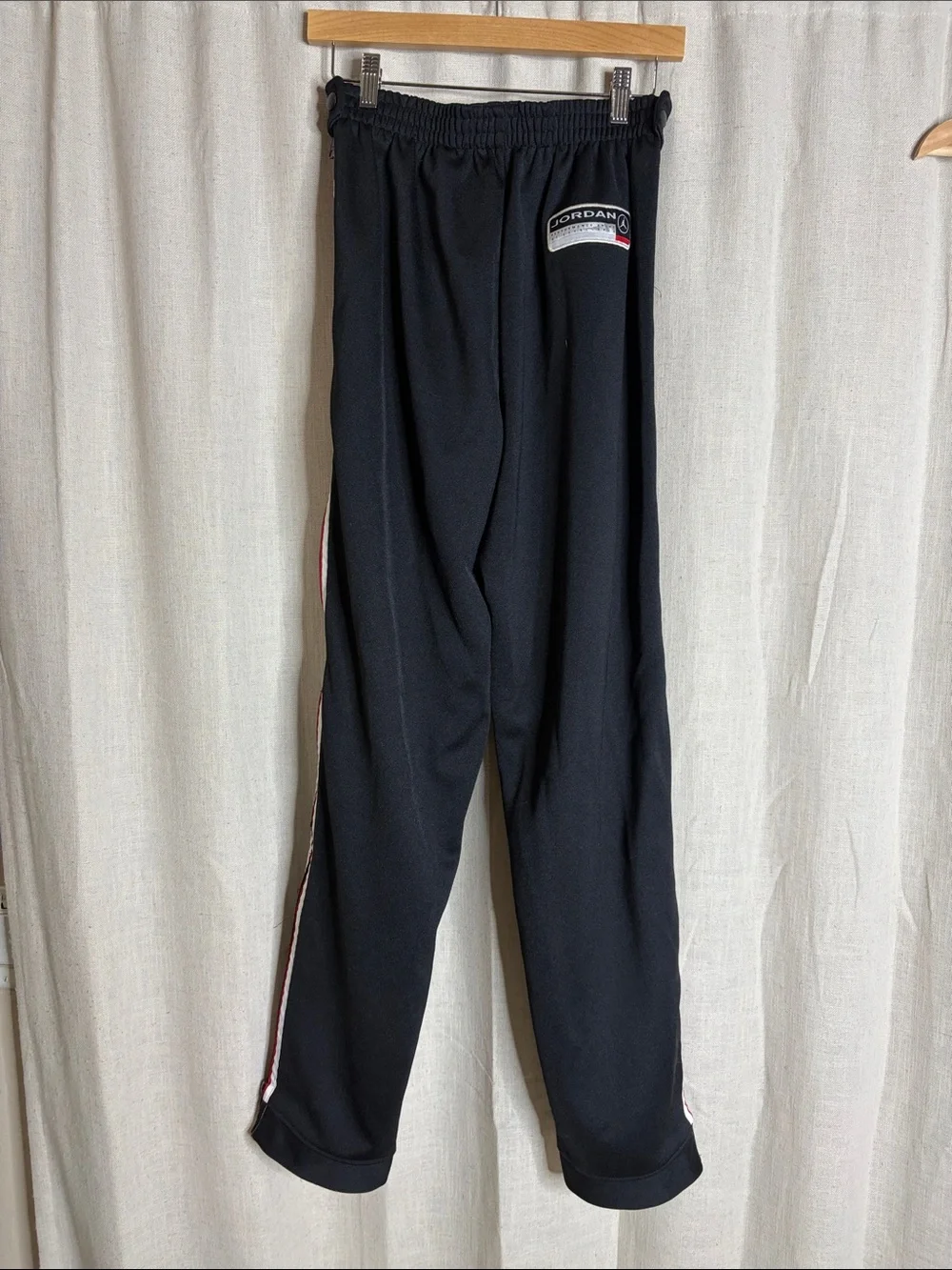Jordan Black Sweatpants with Red and White Side Stripe